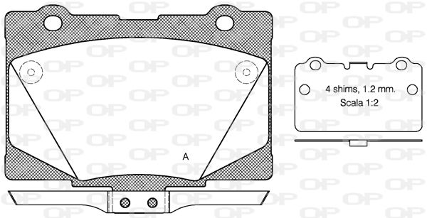 OPEN PARTS Piduriklotsi komplekt,ketaspidur BPA1422.02